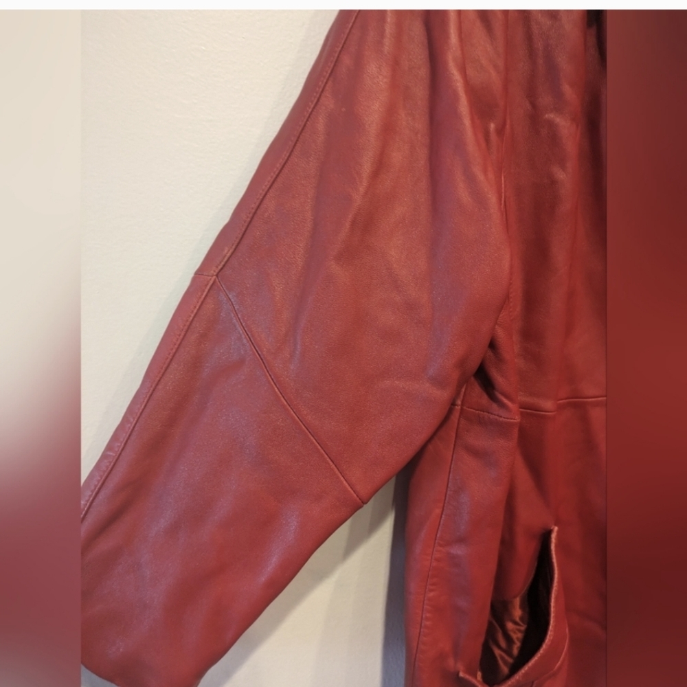 Valerie Stevens Red Leather Jacket - Picture 6 of 7